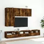 Mobili TV a Muro 2 pz Rovere Fumo 60x30x30 cm Legno Multistrato