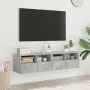 Mobili TV Muro 2pz Grigio Cemento 60x30x30 cm Legno Multistrato