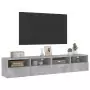 Mobili TV Muro 2pz Grigio Cemento 80x30x30 cm Legno Multistrato