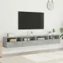 Mobili TV Muro 2pz Grigio Cemento 100x30x30cm Legno Multistrato