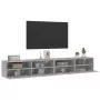 Mobili TV Muro 2pz Grigio Cemento 100x30x30cm Legno Multistrato