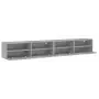 Mobili TV Muro 2pz Grigio Cemento 100x30x30cm Legno Multistrato