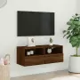 Mobile TV a Parete Rovere Marrone 80x30x30 cm Legno Multistrato