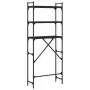 Scaffale per Lavatrice Nero 67x25x163 cm in Legno Multistrato