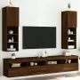 Mobili Porta TV con Luci LED 2 pz Rovere Marrone 30,5x30x102 cm