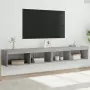 Mobili TV con Luci LED 2pz Grigio Sonoma 100x30x30 cm
