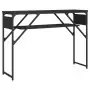 Tavolo Consolle con Ripiano Nero 105x30x75cm Legno Multistrato