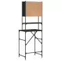 Mobile per Lavatrice Nero 67x48x194 cm in Legno Multistrato