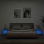 Comodini con Luci LED a Parete 2pz Rovere Sonoma