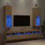 Mobili TV con Luci LED 2pz Rovere Sonoma 30,5x30x102 cm