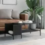 Tavolino Salotto con Ripiano Nero 100x51x40cm Legno Multistrato