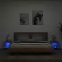 Comodini con Luci LED a Parete 2pz Neri