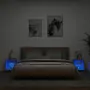 Comodini con Luci LED a Parete 2pz Grigio Cemento