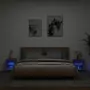 Comodini con Luci LED a Parete 2pz Rovere Fumo