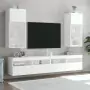 Mobili Porta TV con Luci LED 2 pz Bianchi 40,5x30x90 cm