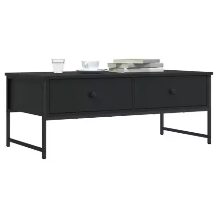 Tavolino da Salotto Nero 101x49x39,5 cm in Legno Multistrato