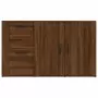 Credenza Rovere Marrone 100x33x59,5 cm in Legno Multistrato