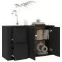 Credenza Nera 100x33x59,5 cm in Legno Multistrato