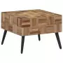 Tavolino da Salotto Grigio 55x55x40cm Massello Teak di Recupero