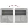 Credenza con Luci LED Grigio Cemento 60,5x37x67 cm