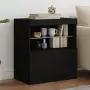 Credenza con Luci LED Nera 60x37x67 cm