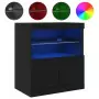 Credenza con Luci LED Nera 60x37x67 cm