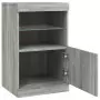 Credenza con Luci LED Grigio Sonoma 41x37x67 cm