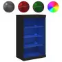 Credenza con Luci LED Nera 60,5x37x100 cm