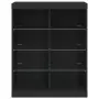 Credenza con Luci LED Nera 81x37x100 cm