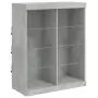 Credenza con Luci LED Grigio Cemento 81x37x100 cm