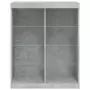 Credenza con Luci LED Grigio Cemento 81x37x100 cm