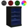 Credenza con Luci LED Nera 41x37x67 cm