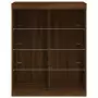 Credenza con Luci LED Rovere Marrone 81x37x100 cm