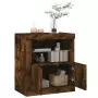 Credenza con Luci LED Rovere Fumo 60,5x37x67 cm