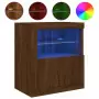 Credenza con Luci LED Rovere Marrone 60,5x37x67 cm