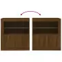 Credenza con Luci LED Rovere Marrone 60,5x37x67 cm