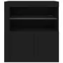 Credenza con Luci LED Nera 60,5x37x67 cm