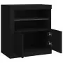 Credenza con Luci LED Nera 60,5x37x67 cm