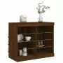 Credenza con Luci LED Rovere Marrone 81x37x67 cm