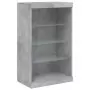 Credenza con Luci LED Grigio Cemento 60,5x37x100 cm