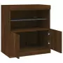 Credenza con Luci LED Rovere Marrone 60x37x67 cm