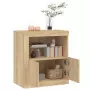 Credenza con Luci LED Rovere Sonoma 60,5x37x67 cm