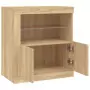 Credenza con Luci LED Rovere Sonoma 60,5x37x67 cm