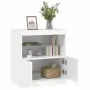 Credenza con Luci LED Bianca 60x37x67 cm