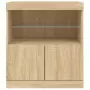 Credenza con Luci LED Rovere Sonoma 60x37x67 cm