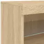 Credenza con Luci LED Rovere Sonoma 60x37x67 cm