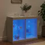 Credenza con Luci LED Bianca 81x37x67 cm