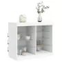 Credenza con Luci LED Bianca 81x37x67 cm