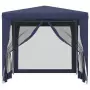 Tenda per Feste con 4 Pareti Laterali in Rete Blu 2,5x2,5m HDPE