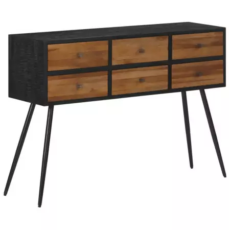 Tavolo Consolle con Cassetti 116x30x76cm Teak Massello Recupero